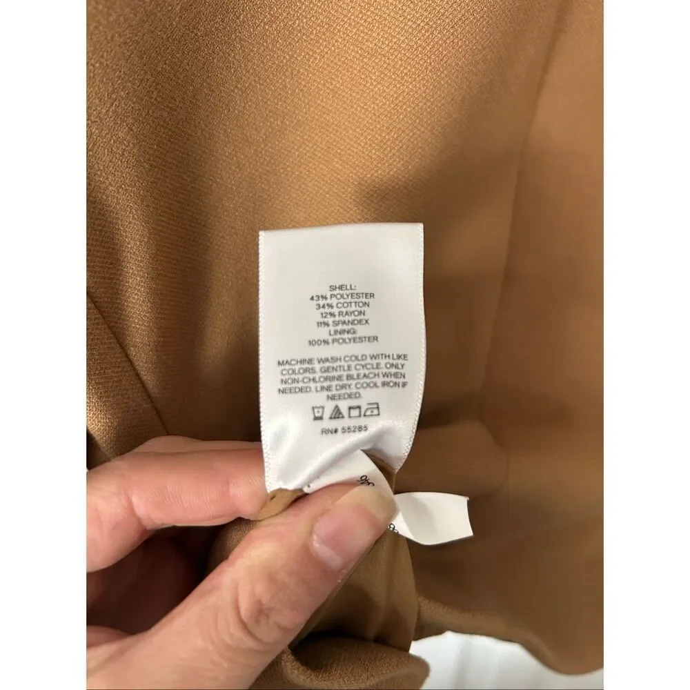 Express double breasted brown and gold buttoned blazer military style jacket siz